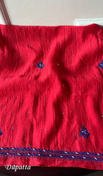 Load image into Gallery viewer, Aaliyah Women's Lakhnavi Handcrafted Mul Chanderi Semi - Stitched Kurta And Dupatta Set - HONC0260914