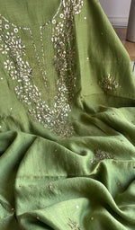 Load image into Gallery viewer, Women's Lakhnavi Handcrafted Chanderi Silk Chikankari Kurta Dupatta Set - HONC0166864