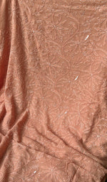Load image into Gallery viewer, Women's Lakhnavi Handcrafted Viscose Georgette Chikankari Full Suit Material - HONC0227717