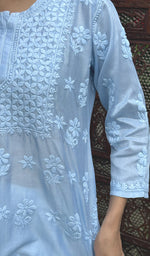 Load image into Gallery viewer, Hania Women's Lakhnavi Handcrafted Chanderi Silk Chikankari Top - HONC0237451