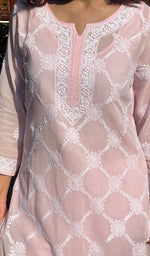 Load image into Gallery viewer, Ansara Women's Lucknowi Handcrafted Cotton Chikankari Kurti - HONC0212110