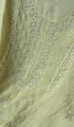 Load image into Gallery viewer, Saziya Women's Lakhnavi Handcrafted Mul Chanderi Semi - Stitched Kurta And Dupatta Set - HONC0237912