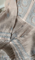 Load image into Gallery viewer, Women's Lakhnavi Handcrafted Mul Chanderi Semi - Stitched Kurta And Dupatta Set - HONC0226758