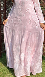将图像加载到图库查看器中, Women's Lucknowi Handcrafted Cotton Chikankari Anarkali Dress - HONC0212148
