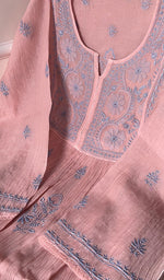 Load image into Gallery viewer, Women's Lakhnavi Handcrafted Mul Chanderi Semi - Stitched Kurta And Dupatta Set - HONC0226768