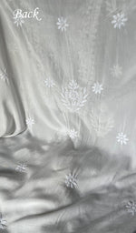 将图像加载到图库查看器中, Women's Lakhnavi Handcrafted Modal Cotton Chikankari Unstitched Kurti Fabric - HONC0242112