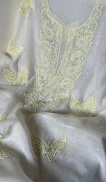 将图像加载到图库查看器中, Titlee Women's Lakhnavi Handcrafted Mul Chanderi Unstitched Kurta And Dupatta Set - HONC0256889