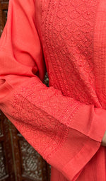 Load image into Gallery viewer, Rooh Women's Lucknowi Handcrafted Modal Cotton Chikankari Kurti - HONC0236889