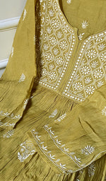 Load image into Gallery viewer, Women's Lakhnavi Handcrafted Mul Chanderi Semi - Stitched Kurta And Dupatta Set - HONC0222977