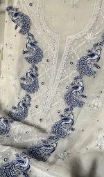 将图像加载到图库查看器中, Shirin Women's Lakhnavi Handcrafted Mul Chanderi Semi - Stitched Kurta And Dupatta Set - HONC0249188