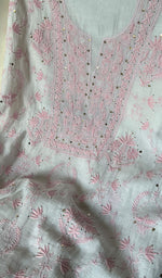 Load image into Gallery viewer, Women's Lakhnavi Handcrafted Maheshwari Mul Chanderi Kurta And Dupatta Set - HONC0178087