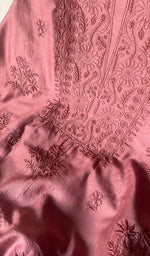 Load image into Gallery viewer, Amisha Women's Lakhnavi Handcrafted Chanderi Silk Chikankari Full Suit Material- HONC0253716