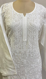将图像加载到图库查看器中, Sabiya Women's Lakhnavi Handcrafted Chanderi Silk Chikankari Unstitched Kurti Fabric - HONC0222896