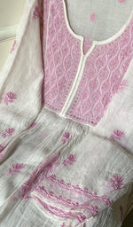 Load image into Gallery viewer, Women's Lakhnavi Handcrafted Mul Chanderi Semi - Stitched Kurta And Dupatta Set - HONC0235171