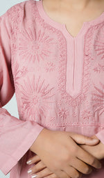 将图像加载到图库查看器中, Sabana Women's Lucknowi Handcrafted Muslin Chikankari Anarkali Dress - HONC0142477