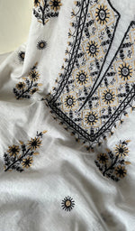 Load image into Gallery viewer, Women's Lakhnavi Handcrafted Mul Chanderi Unstitched Kurta And Dupatta Set - HONC0256385