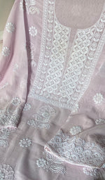 Load image into Gallery viewer, Women's Lakhnavi Handcrafted Cotton Chikankari Semi - Stitched Suit Material - HONC0198615