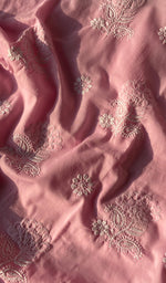 Load image into Gallery viewer, Cotton Pink Women's Lakhnavi Handcrafted Cotton Chikankari Semi