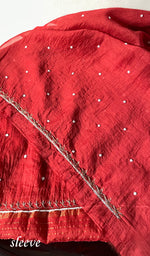 Load image into Gallery viewer, Chidiya Women's Lakhnavi Handcrafted Mul Chanderi Unstitched Kurta And Dupatta Set- HONC0323417