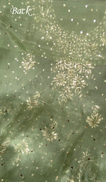 将图像加载到图库查看器中, Marifa Women's Lakhnavi Handcrafted Pure Organza Chikankari Unstitched Kurta And Dupatta Set- HONC0304083