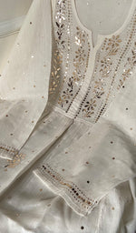 Load image into Gallery viewer, Women's Lakhnavi Handcrafted Mul Chanderi Semi - Stitched Kurta And Dupatta Set - HONC0242013