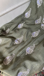 Load image into Gallery viewer, Shank Women's Lakhnavi Handcrafted Mul Chanderi Unstitched Kurta And Dupatta Set- HONC03148001