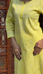 Load image into Gallery viewer, Farheen Women's Lucknowi Handcrafted Cotton Chikankari Kurti - HONC0245092