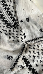 将图像加载到图库查看器中, Saziya Women's Lakhnavi Handcrafted Mul Chanderi Semi - Stitched Kurta And Dupatta Set - HONC0233869