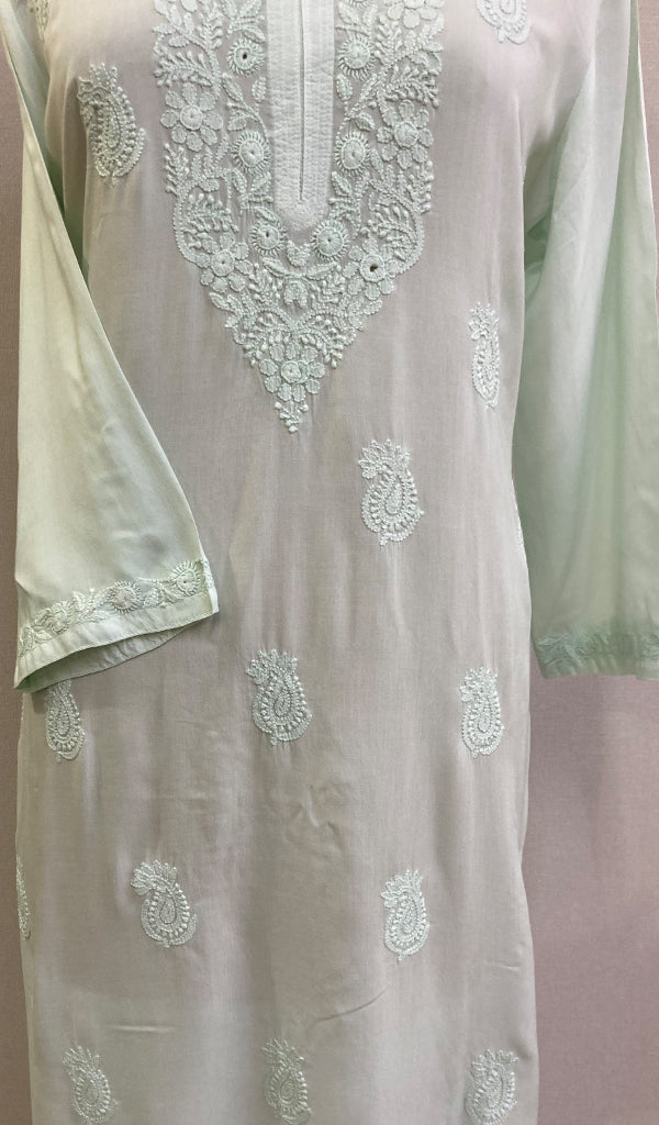 Faiza Women's Lucknowi Handcrafted Modal Cotton Chikankari Kurti - HONC0225827