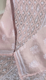 将图像加载到图库查看器中, Women's Lakhnavi Handcrafted Cotton Chikankari Semi - Stitched Kurti Fabric - HONC0244115