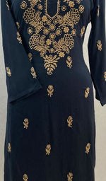 Load image into Gallery viewer, Haniya Women's Lucknowi Handcrafted Modal Cotton Chikankari Kurti - HONC0108070