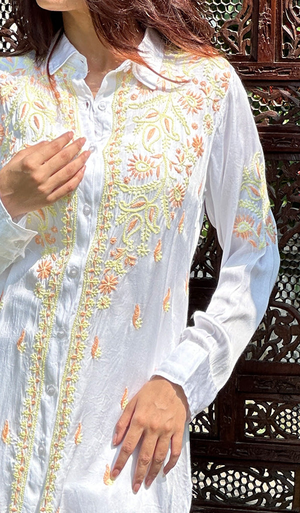 Naheeda Women's Lakhnavi Handcrafted Modal Silk Chikankari Top And Pant Set - HONC0244568