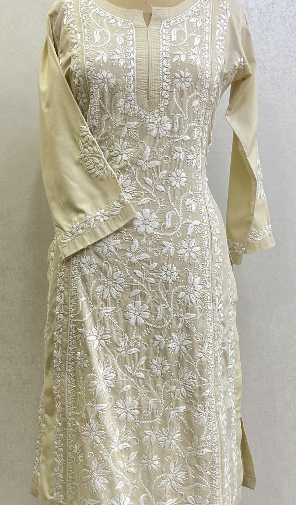 Iqra Women's Lucknowi Handcrafted Cotton Chikankari Kurti - HONC0164340