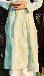 Load image into Gallery viewer, Women's Lucknowi Handcrafted Cotton Chikankari Kurti - HONC01612780