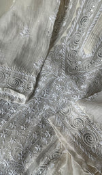 Load image into Gallery viewer, Aaliyah Women's Lakhnavi Handcrafted Mul Chanderi Semi-Stitched Kurta And Dupatta Set - HONC0214844