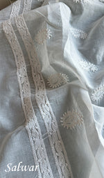 将图像加载到图库查看器中, Sidra Women's Lakhnavi Handcrafted Cotton Chikankari Suit Material - HONC0233844