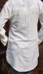 Load image into Gallery viewer, Women's Lakhnavi Handcrafted Modal Cotton Chikankari Top - HONC0248882