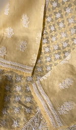 Load image into Gallery viewer, Women's Lakhnavi Handcrafted Cotton Chikankari Semi - Stitched Kurti Fabric - HONC0244110