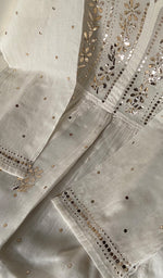 Load image into Gallery viewer, Women's Lakhnavi Handcrafted Mul Chanderi Semi - Stitched Kurta And Dupatta Set - HONC0242013