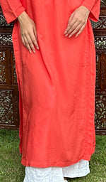 Load image into Gallery viewer, Rooh Women's Lucknowi Handcrafted Modal Cotton Chikankari Kurti - HONC0236889