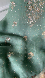 将图像加载到图库查看器中, Marifa Women's Lakhnavi Handcrafted Pure Organza Chikankari Unstitched Kurta And Dupatta Set- HONC0299978