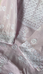 Load image into Gallery viewer, Women's Lakhnavi Handcrafted Cotton Chikankari Semi - Stitched Suit Material - HONC0198615