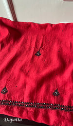 Load image into Gallery viewer, Aaliyah Women's Lakhnavi Handcrafted Mul Chanderi Semi - Stitched Kurta And Dupatta Set - HONC0260918