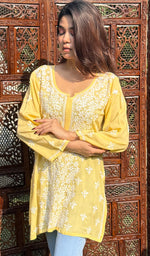 Load image into Gallery viewer, Fariah Women's Lakhnavi Handcrafted Modal Cotton Chikankari Top - HONC0247402