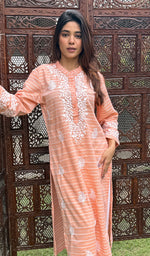 Load image into Gallery viewer, Amanat Women's Lucknowi Handcrafted Cotton Chikankari Kurti - HONC0276840