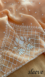 将图像加载到图库查看器中, Women's Lakhnavi Handcrafted Mul Chanderi Kurta And Dupatta Set - HONC0210917