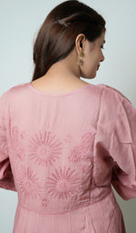 Load image into Gallery viewer, Sabana Women&#39;s Lucknowi Handcrafted Muslin Chikankari Anarkali Dress - HONC0142477
