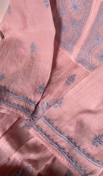 Load image into Gallery viewer, Women's Lakhnavi Handcrafted Mul Chanderi Semi - Stitched Kurta And Dupatta Set - HONC0226768