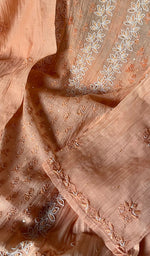 Load image into Gallery viewer, Saziya Women's Lakhnavi Handcrafted Mul Chanderi Semi - Stitched Kurta And Dupatta Set - HONC0237910