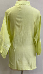 将图像加载到图库查看器中, Fiza Women's Lakhnavi Handcrafted Chanderi Silk Semi- Stitched Chikankari Top - HONC0220207